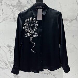 ERMANNO SCERVINO Rhinestone Flower Shirt 🌺
